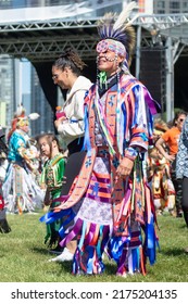 Toronto, ON, Canada - June 18, 2022: Dancer During The National Aboriginal Day And Indigenous Arts Festival. The Festival Celebrates Indigenous And Metis Culture Through Traditional And Contemporary.