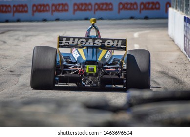 Toronto, Ontario, Canada - July 14 2019: James Hinchcliffe Exiting Turn 5 At The 2019 Honda Toronto Indy