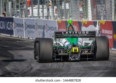 Toronto, Ontario, Canada - July 14 2019: Colton Herta (88) Exiting Turn 11 During The 2019 Honda Toronto Indy Race