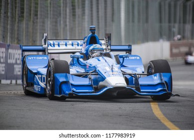 Toronto, Ontario, Canada - July 15 2017: Tony Kanaan In A Practice Session At The Honda Indy 