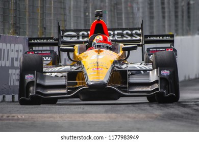 Toronto, Ontario, Canada - July 15 2017: James Hinchcliffe In A Practice Session At The Honda Indy 