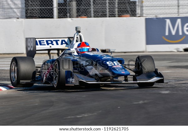 Toronto, Ontario, Canada - July\
15 2018: Colton Herta in the Indy Lights race at Exhibition\
Place
