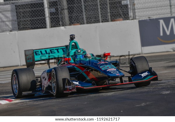Toronto, Ontario, Canada - July\
15 2018: Dalton Kellett in the Indy Lights race at Exhibition\
Place