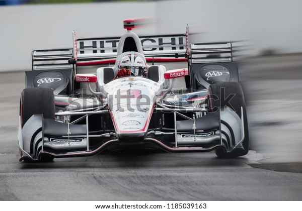 Toronto, Ontario, Canada -\
July 16, 2017:  Helio Castronevas at the Honda Indy race at\
Exhibition Place