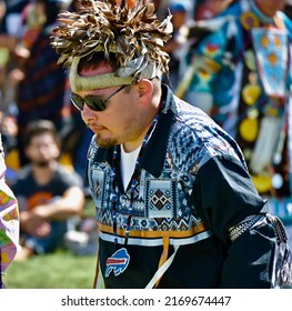 Toronto, Ontario, Canada - June 18, 2022: Indigenous Male Dancers At Indigenous Arts Pow Wow