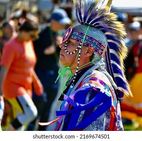 Toronto, Ontario, Canada - June 18, 2022: Indigenous Male Dancers At Indigenous Arts Pow Wow