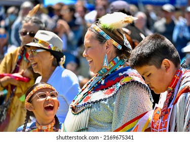 Toronto, Ontario, Canada - June 18, 2022: Female Dancers And Participants At Indigenous Arts Festival