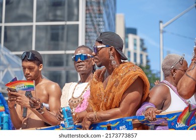 Toronto Ontario, Canada- June 26th, 2022: Black People On A Bud Light Parade Float In Toronto’s Annual Pride Parade.