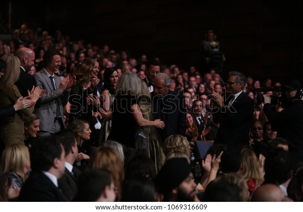 TORONTO, ONTARIO, CANADA -\
MARCH 11, 2018:  Audience stands up and applauds at Canadian Screen\
Awards.