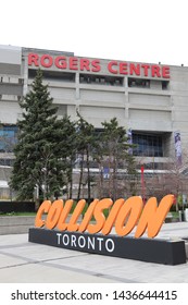 Toronto, Ontario, Canada: May 2019. A Street View Of The Rogers Centre Building Exterior