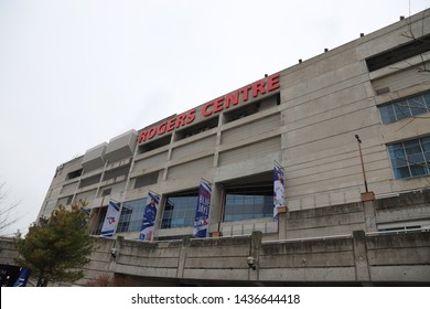 Toronto, Ontario, Canada: May 2019. A Street View Of The Rogers Centre Building Exterior