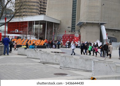 Toronto, Ontario, Canada: May 2019. A Street View Of The Rogers Centre Building Exterior