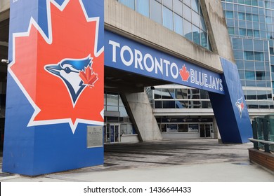 Toronto, Ontario, Canada: May 2019. A Street View Of The Rogers Centre Building Exterior