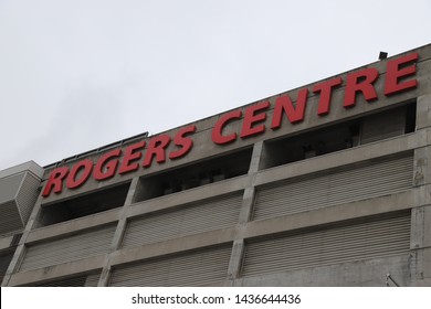 Toronto, Ontario, Canada: May 2019. A Street View Of The Rogers Centre Building Exterior