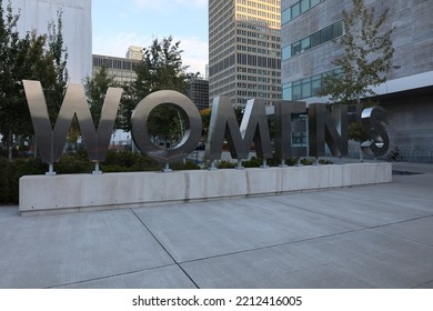 Toronto, Ontario, Canada - October 09 2022: The Women's College Hospital Sign Is Pictured In Early Morning Light