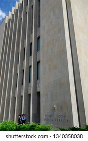 Toronto, Ontario, Canada - September 1, 2006: Police Officers Standing In Front Of The Superior Court Of Justice Toronto