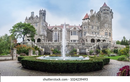 Toronto, Ontario / Canada - September 12 2015: Casa Loma castle  is a Gothic Revival style house and gardens in midtown.