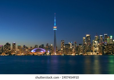                 Toronto, Ontario, Canada - September 14 2019: Toronto Skyline at Night