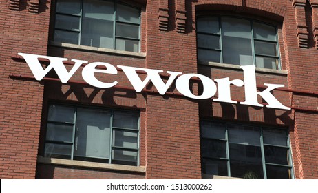 Toronto, Ontario, Canada September 2019 WeWork Co-working Office Space Building In Toronto