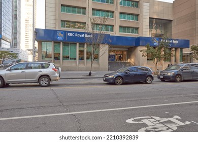 Toronto Ontario, Canada- September 21st, 2022; The Exterior Of A Royal Bank Of Canada Branch.
