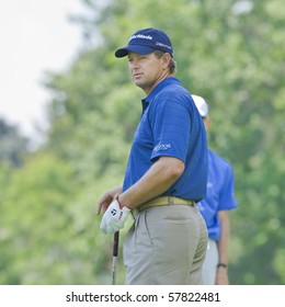 TORONTO, ONTARIO - JULY 21: South African Golfer Retief Goosen Follows His Tee Shot During A Pro-am Event At The RBC Canadian Open Golf On July 21, 2010.