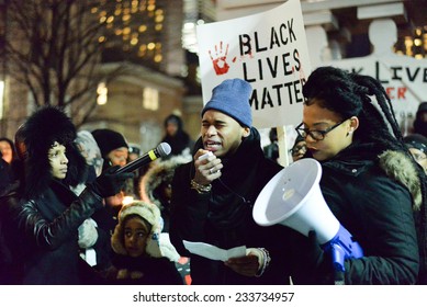 TORONTO, ONTARIO/CANADA - 25th Tuesday November  2014 : Toronto's Black Community Takes Action In Solidarity With Ferguson Protesters In Toronto, Canada.