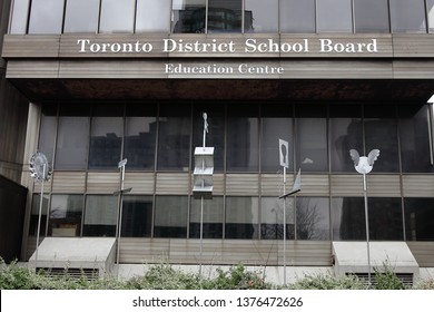 Toronto, Ontario/Canada-April 21 2019: Sign Of Toronto District School Board On Front Of The Building On Yonge Street Of City Of Toronto.