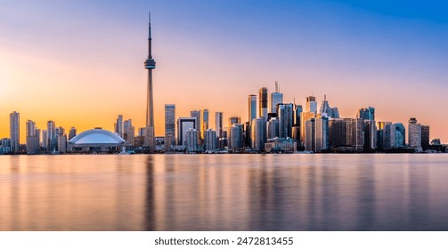 Toronto panorama at sunset viewed from Harbor Island Park - Powered by Shutterstock