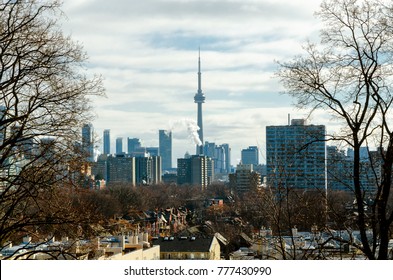 Toronto Panoramic View From Casa Loma On Winter