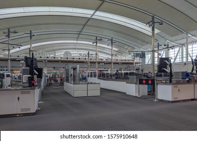 Toronto Pearson International Airport (GTAA), Canada - Oct 22, 2019: Empty Security Screening Area Prior To Boarding At Toronto International Pearson Airport YYZ (GTAA)