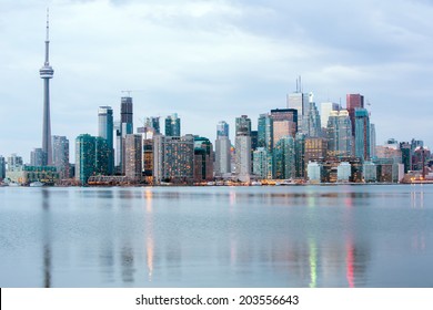 Toronto Skyline At Dusk, Ontario, Canada