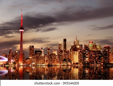 Toronto Skyline at sunset, Ontario, Canada