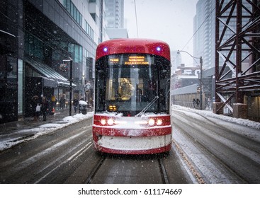 Toronto Street Car Snow