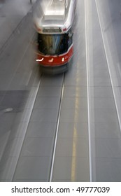 Toronto Streetcar In Motion