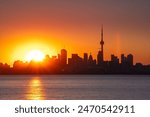 Toronto sunrise and skyline in summer