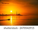 Toronto sunrise and skyline in summer