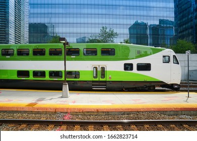 Toronto Train Arriving At Union Station