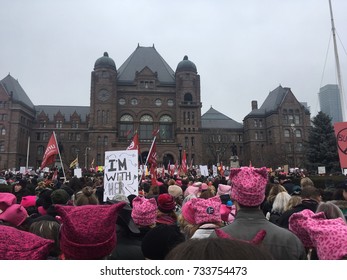 Toronto Women's March, protest march in solidarity with the women's march in Washington DC, rally for gender equality - Toronto, CANADA, January 21 2017