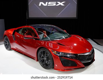 TORONTO-FEBRUARY 12: at the 2015 Canadian International Auto Show  Acura NSX 2 with V6 that produces 550 horsepower will have estimated start price at around 150,000 dollars