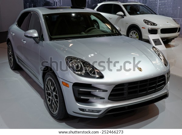 TORONTO-FEBRUARY 12: at\
the 2015 Canadian International Auto Show  Porsche Macan Turbo is\
the new class leader in the mid-size luxury SUV segment  on\
February 12, 2015 in Toronto\
