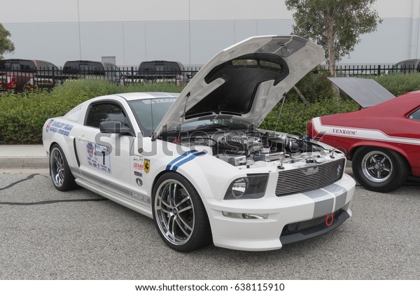 Torrance, USA - May 5\
2017: Ford Mustang fifth generation on display during 12th Annual\
Edelbrock Car Show.
