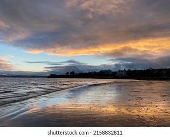 Torre Abbey Sands Beach In Devon At Sunset