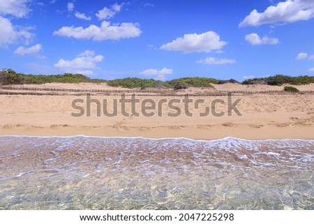 Torre Colimena Beach in Apulia, region of southern Italy,  stretches inside the Nature Park “Palude del Conte e Duna Costiera”, offering a corner of paradise in Salento.