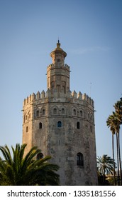 Torre Del Oro In Seville, A Dodecagonal Military Watchtower Build Originally By The Almohad Caliphate