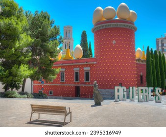 Torre Galatea at Dali Theatre-Museum in the center of Figueres, Spain.
