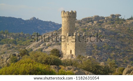 Torrelodones watchtower or tower Lodones in Madrid.