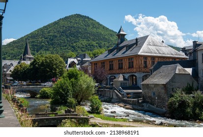 Torrent in the village of Arreau. Pyrenes mountains. a South of France
