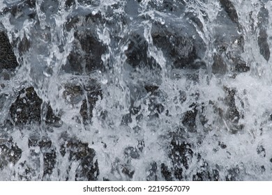 Torrent Of Water Flowing From Fountain.