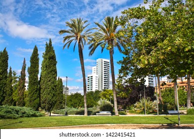 Torrente, Valencia, Spain; June 12 2019: Views of the park "Parc Central" from the Valencian town Torrente