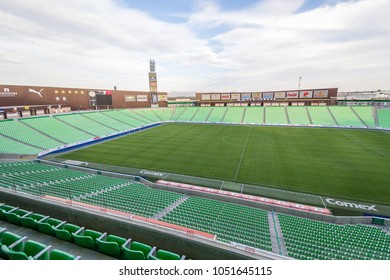 Torreon, Mexico, December 30, 2016: Inside Empty Soccer Stadium 